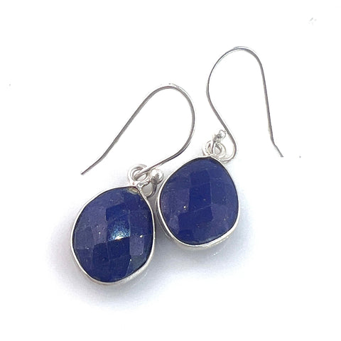 Lapis Sterling Silver Faceted Earrings