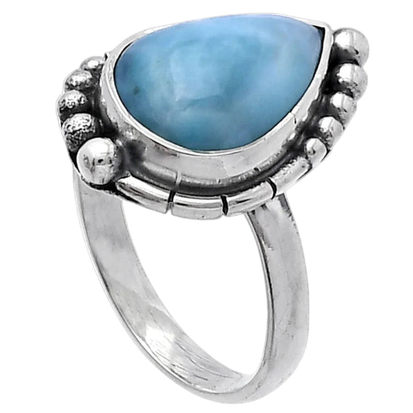Larimar Sterling Silver Pear Ring - Keja Designs Jewelry