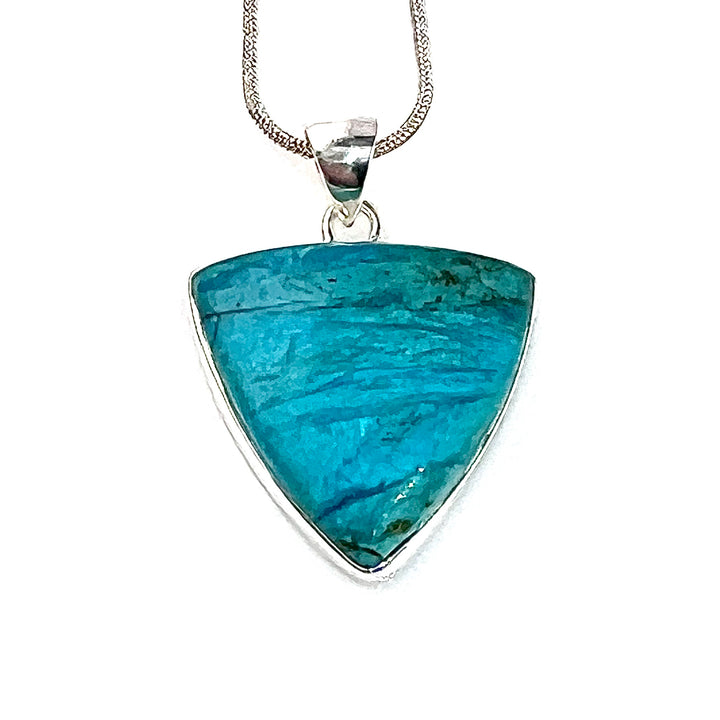 Peruvian Blue Opal Sterling Silver Point Pendant - Keja Designs Jewelry