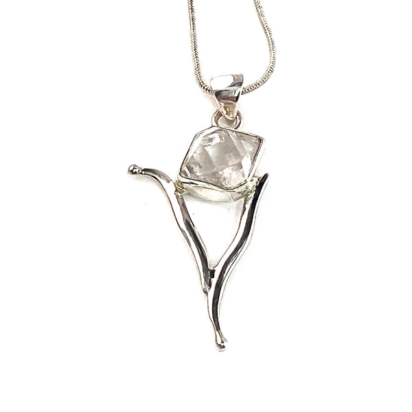 Herkimer Diamond Sterling Silver Vortex Pendant - Keja Designs Jewelry