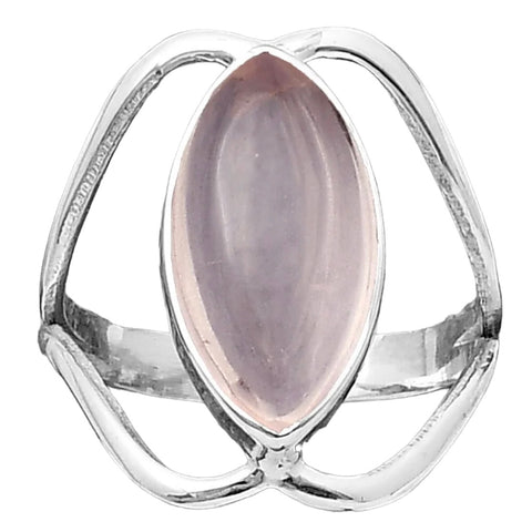 Rose Quartz “Pretty in Pink” Sterling Silver Marquise Ring - Keja Designs Jewelry