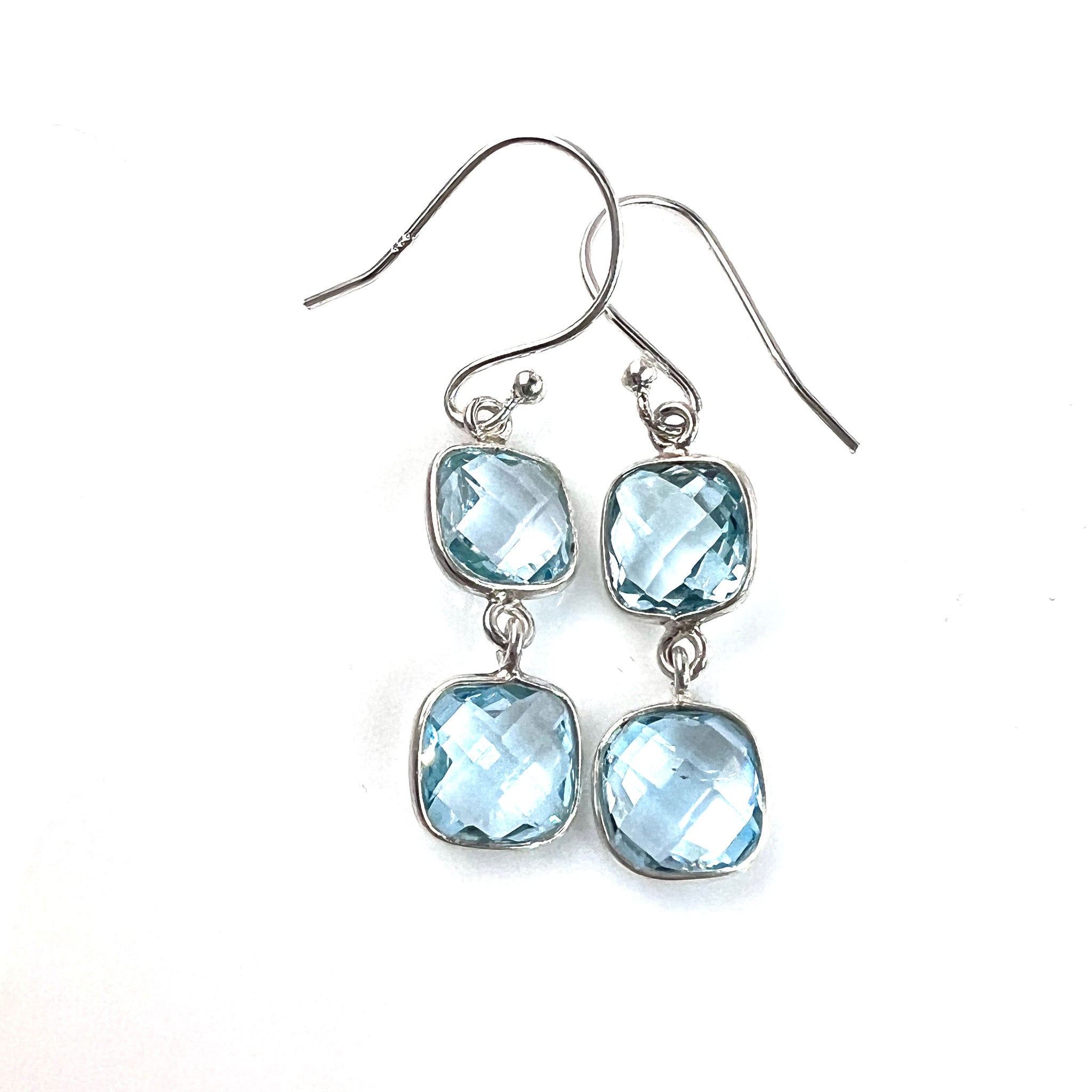 Blue Topaz Sterling Silver Earrings - Keja Designs Jewelry