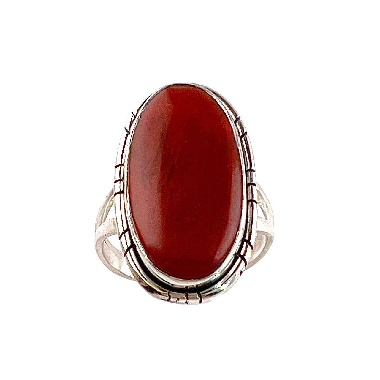 Red Moss Agate Sterling Silver Oval Ring - Keja Designs Jewelry