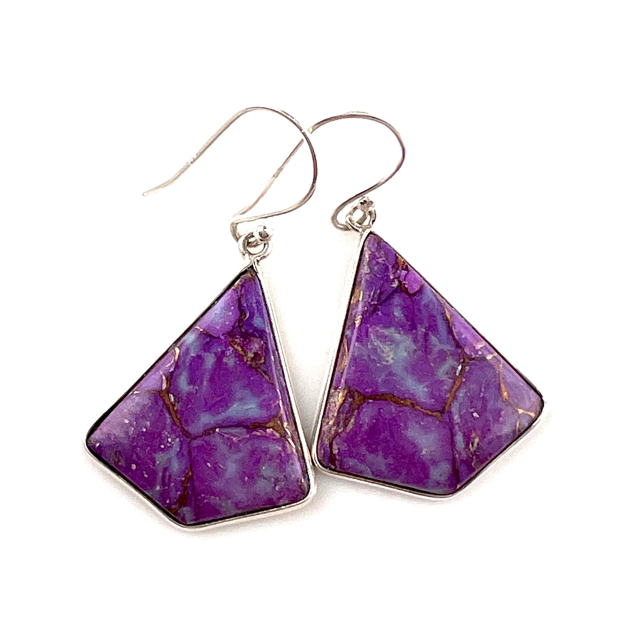 Purple Turquoise Sterling Silver Earrings - Keja Designs Jewelry