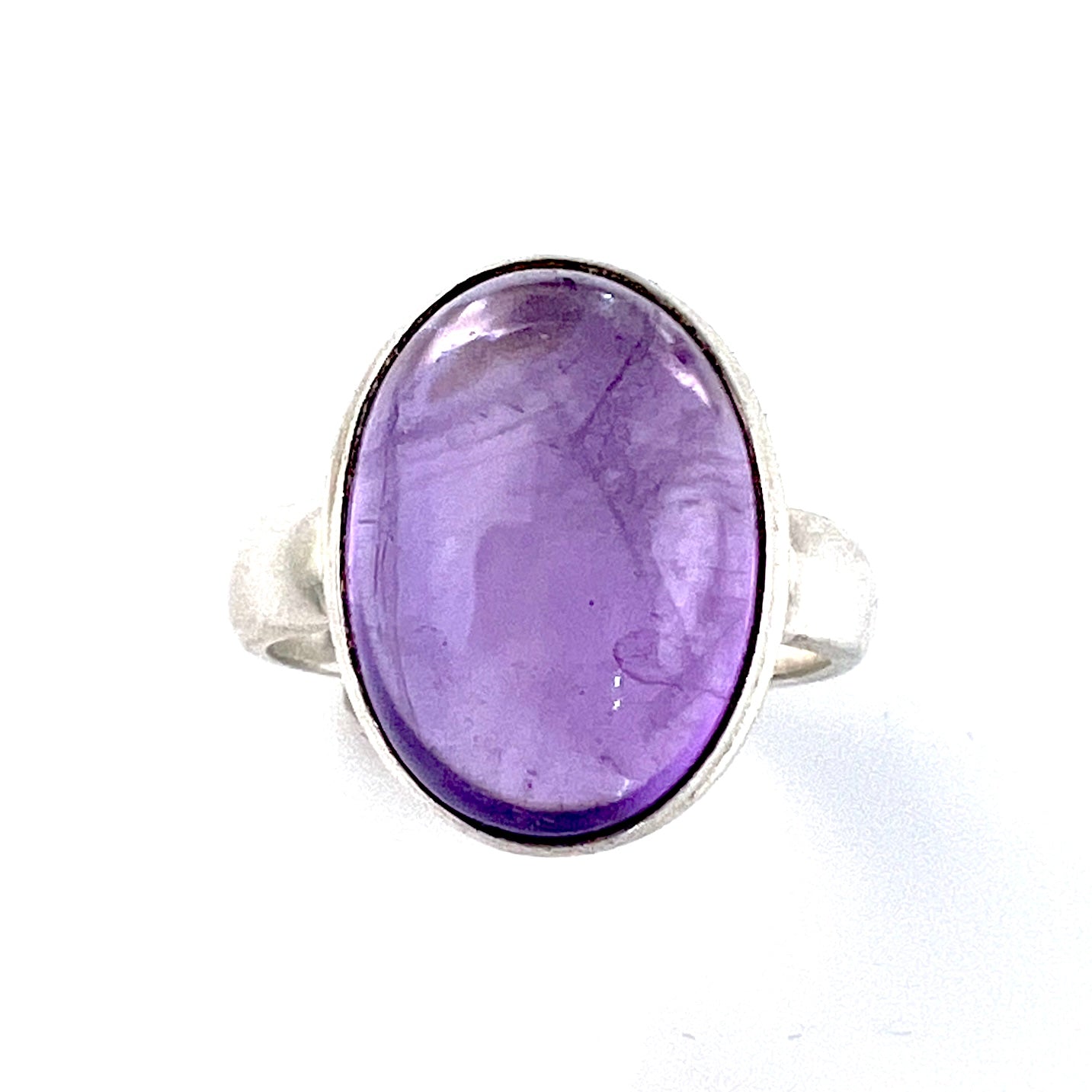 Amethyst Cabochon Sterling Silver Ring - Keja Designs Jewelry