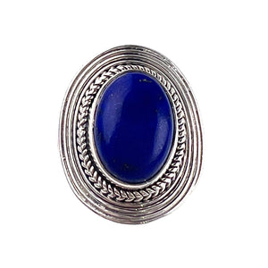 Lapis Sterling Silver Oval Ring - Keja Designs Jewelry