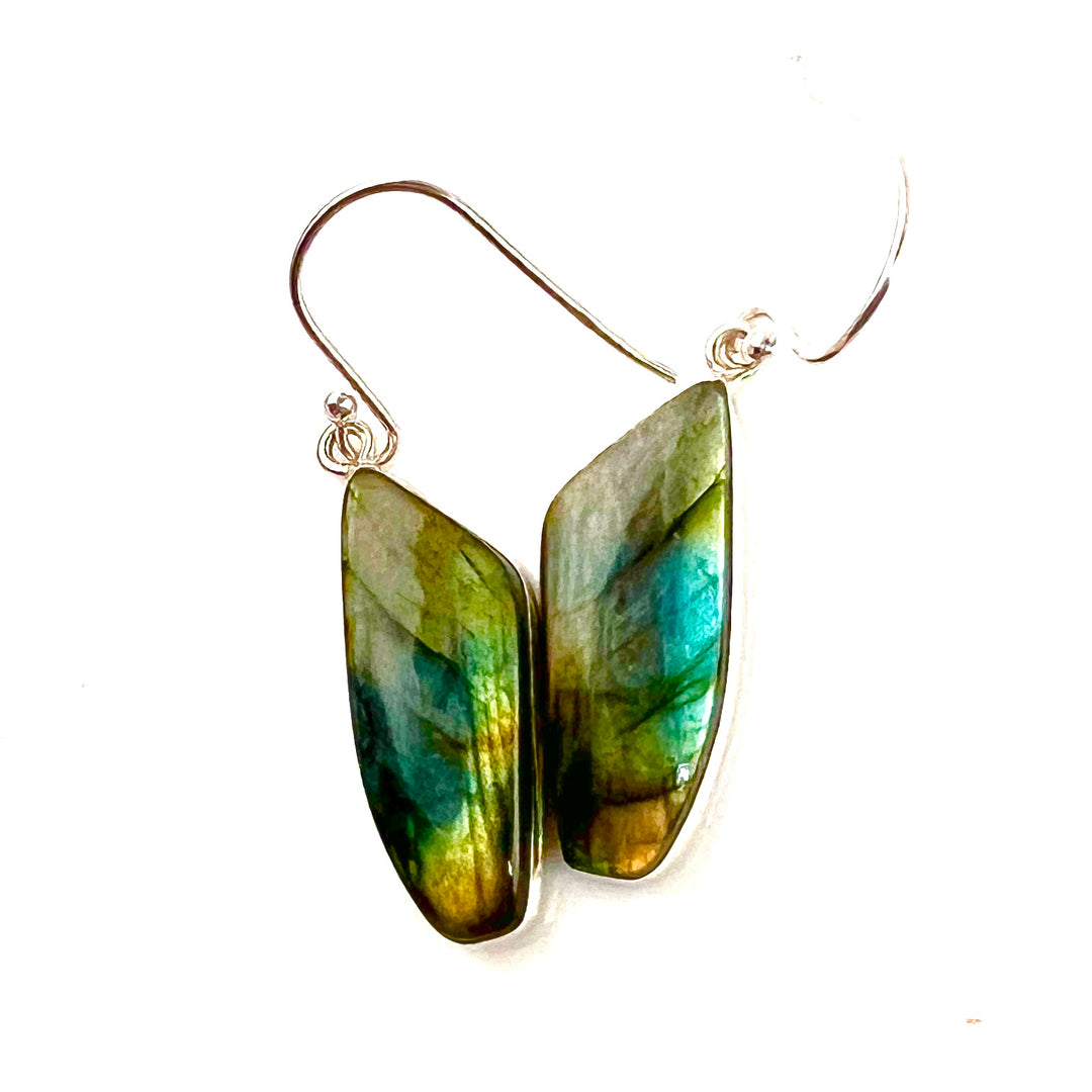 Labradorite Sterling Silver Fancy Earrings - Keja Designs Jewelry