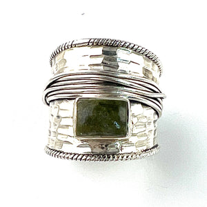 Serpentine Sterling Silver Wrapped Band Ring - Keja Designs Jewelry