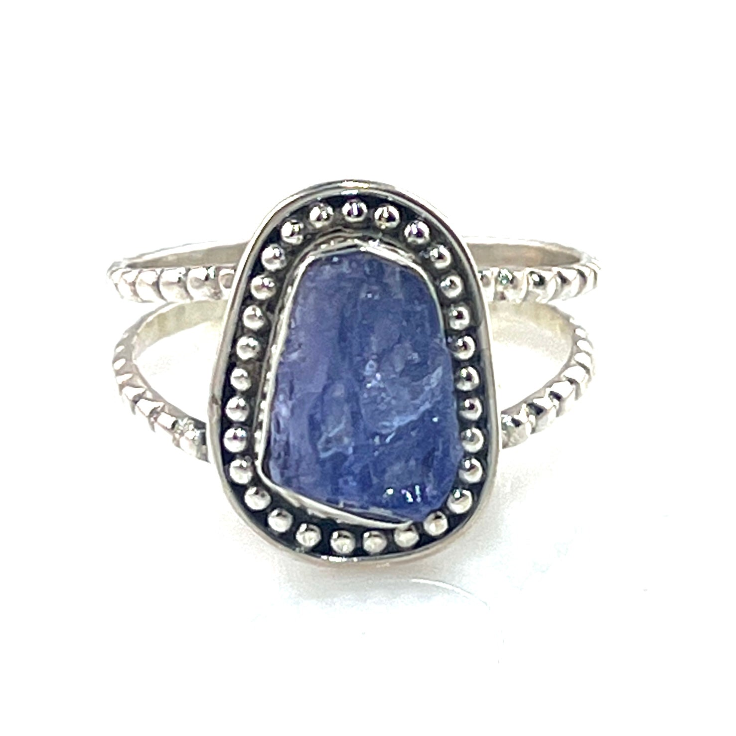 Tanzanite Rough Crystal Sterling Silver Ring - Keja Designs Jewelry