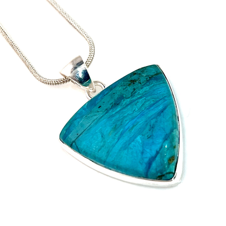 Peruvian Blue Opal Sterling Silver Point Pendant - Keja Designs Jewelry