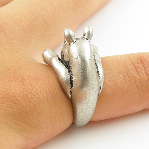 Animal Wrap Ring - Rhino - White Bronze - Adjustable Ring - keja jewelry - Keja Designs Jewelry