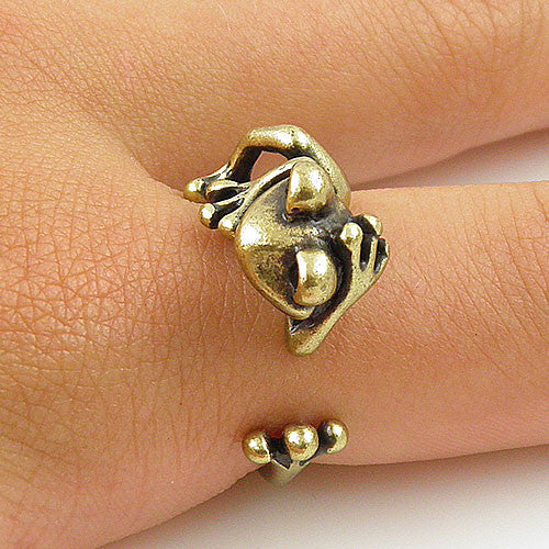 Animal Wrap Ring - Tree Frog - Bronze - Adjustable Ring - keja jewelry - Keja Designs Jewelry