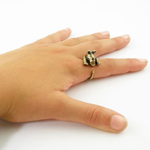 Animal Wrap Ring - Rhino - Yellow Bronze - Adjustable Ring - keja jewelry - Keja Designs Jewelry