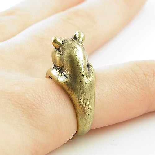 Animal Wrap Ring - Bear - Bronze - Adjustable Ring - keja jewelry - Keja Designs Jewelry