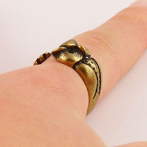 Animal Wrap Ring - Owl - Bronze - Adjustable Ring - keja jewelry - Keja Designs Jewelry