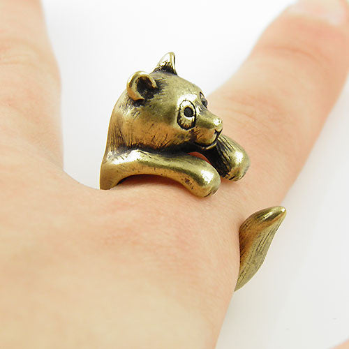 Animal Wrap Ring - Bear - Bronze - Adjustable Ring - keja jewelry - Keja Designs Jewelry
