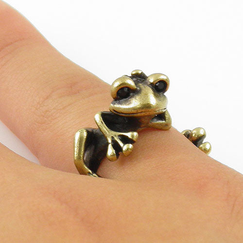 Animal Wrap Ring - Tree Frog - Bronze - Adjustable Ring - keja jewelry - Keja Designs Jewelry