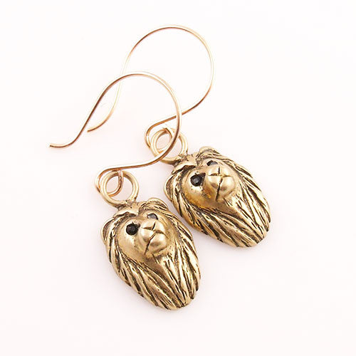 Animal Lion Yellow Bronze Earrings - Keja Designs Jewelry