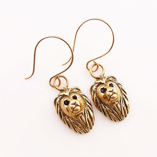 Animal Lion Yellow Bronze Earrings - Keja Designs Jewelry