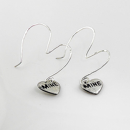 Fine Silver Heart Be Mine Earrings - Keja Designs Jewelry