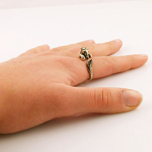 Animal Wrap Ring - Horse - Yellow Bronze - Adjustable Ring - keja jewelry - Keja Designs Jewelry