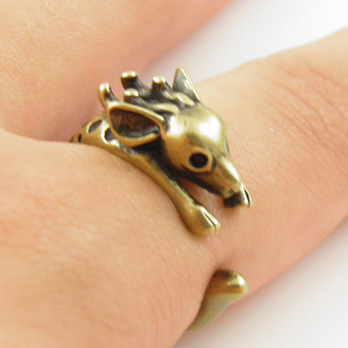 Animal Wrap Ring - Deer - Yellow Bronze - Adjustable Ring - The Perfect Stocking Stuffer - Keja Designs Jewelry