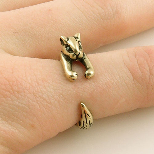 Animal Wrap Ring - Squirrel / Chipmunk - Bronze - Adjustable Ring - keja jewelry - Keja Designs Jewelry