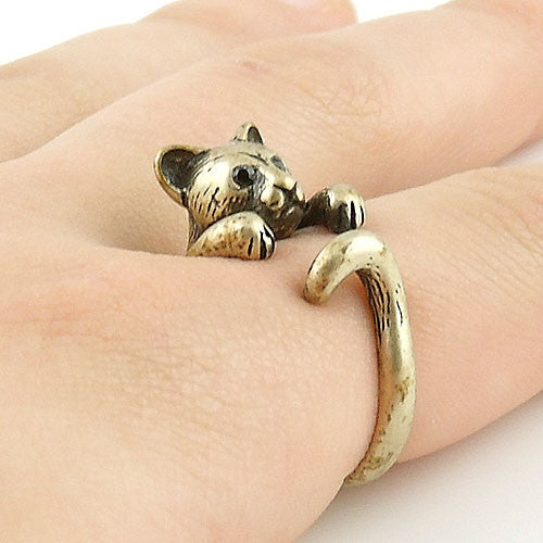 Animal Wrap Ring - Cougar / Panther - Yellow Bronze - Adjustable Ring - keja jewelry - Keja Designs Jewelry