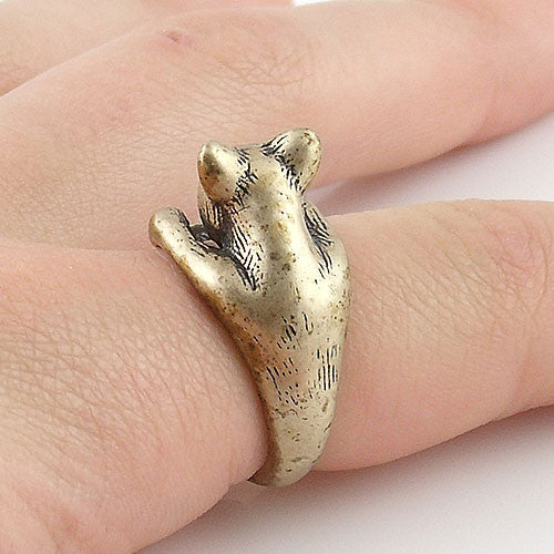 Animal Wrap Ring - Cougar / Panther - Yellow Bronze - Adjustable Ring - keja jewelry - Keja Designs Jewelry