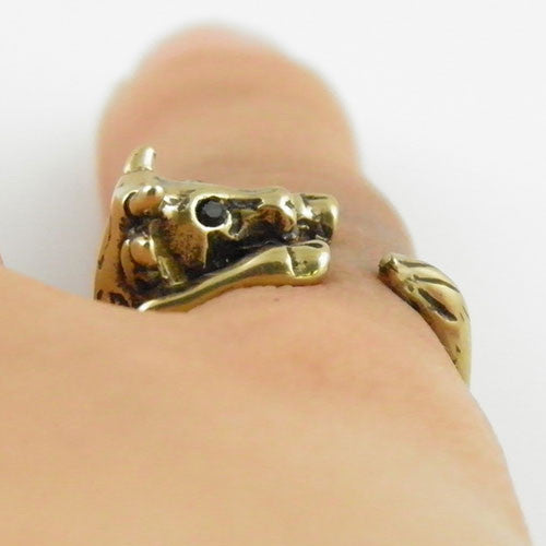 Animal Wrap Ring - Cow - Yellow Bronze - Adjustable Ring - Keja Jewelry - Keja Designs Jewelry