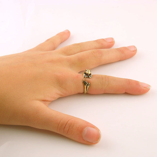 Animal Wrap Ring - Frog - Yellow Bronze - Adjustable Ring - keja jewelry - Keja Designs Jewelry