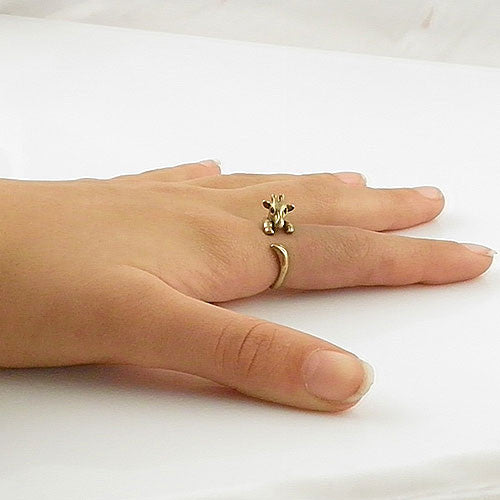 Animal Wrap Ring - Giraffe - Yellow Bronze - Adjustable Ring - keja jewelry - Keja Designs Jewelry