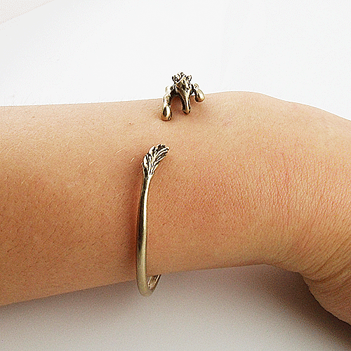 Animal Wrap Bracelet- Horse- Yellow Bronze - keja jewelry - Keja Designs Jewelry