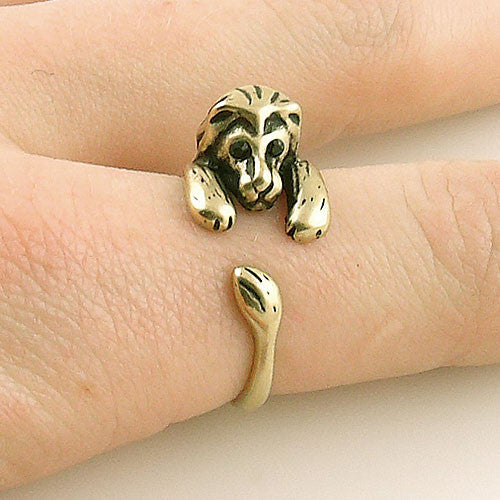 Animal Wrap Ring - Lion - Yellow Bronze - Adjustable Ring - Keja Designs Jewelry