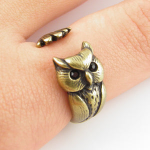 Animal Wrap Ring - Owl - Bronze - Adjustable Ring - keja jewelry - Keja Designs Jewelry