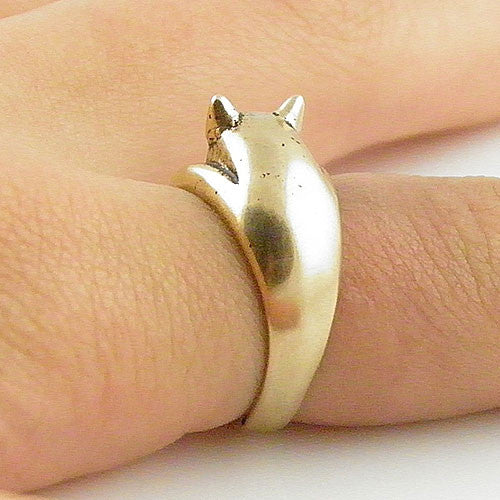 Animal Wrap Ring - Pig - Yellow Bronze - Adjustable Ring - keja jewelry - Keja Designs Jewelry