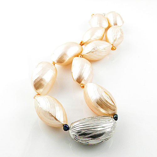 Fine Silver and Shell Necklace - Keja Designs Jewelry