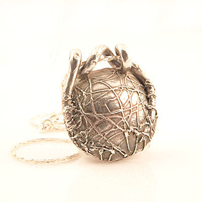 Spiral & Threads Two Sided Pure Silver Pendant - Keja Designs Jewelry