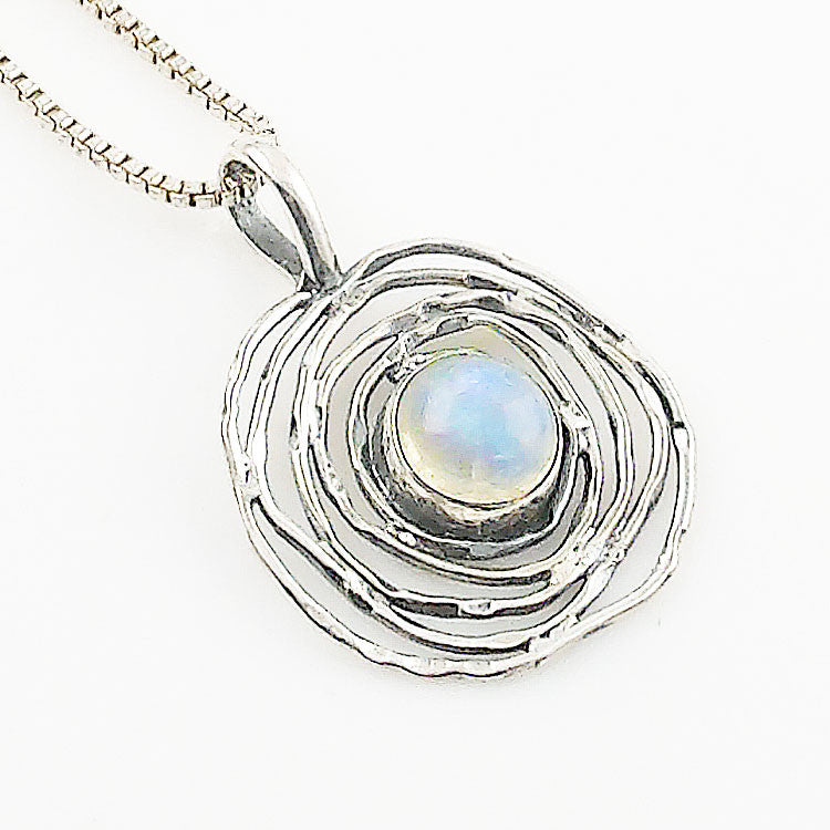 Moonstone Sterling Silver Nest Pendant - Keja Designs Jewelry