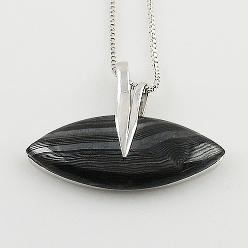 Crown of Silver Psilomelane Sterling Silver Pendant - Keja Designs Jewelry