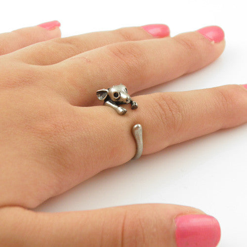 Animal Wrap Ring - Deer - White Bronze - Adjustable Ring - The Perfect Stocking Stuffer - Keja Designs Jewelry