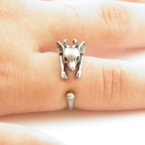Animal Wrap Ring - Deer - White Bronze - Adjustable Ring - The Perfect Stocking Stuffer - Keja Designs Jewelry