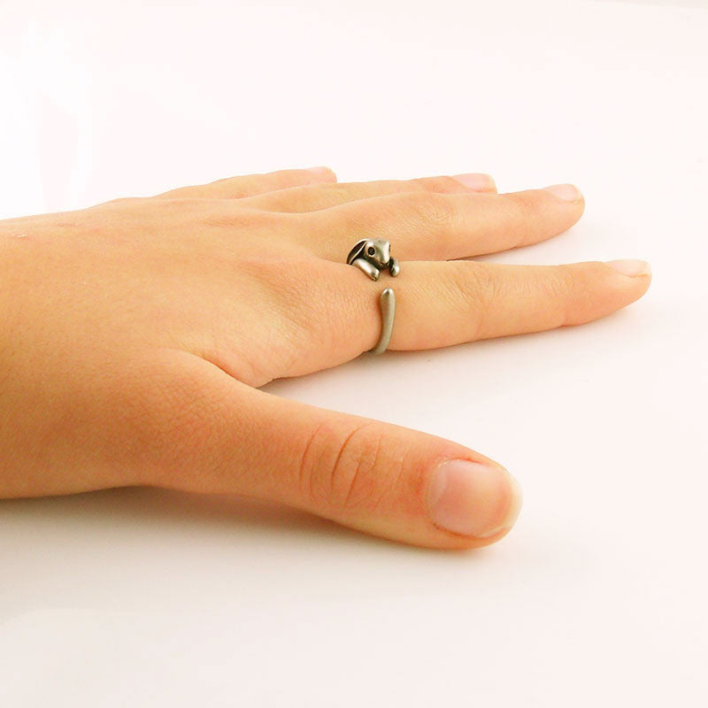 Animal Wrap Ring - Bunny - White Bronze - Adjustable Ring - keja jewelry - Keja Designs Jewelry