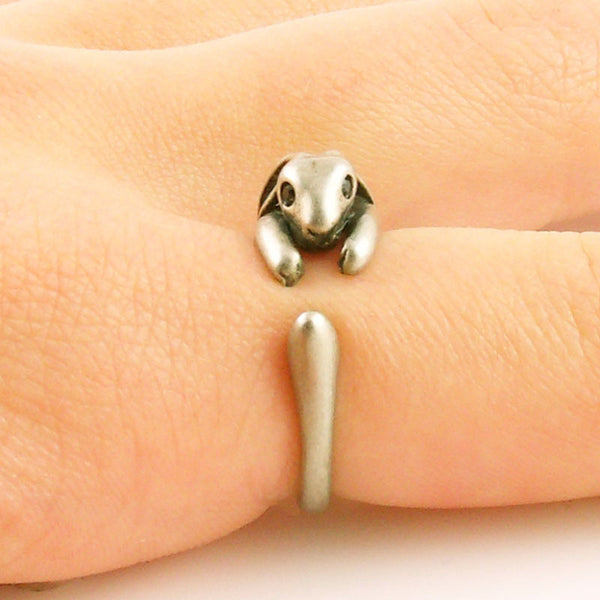 Animal Wrap Ring - Bunny - White Bronze - Adjustable Ring - keja jewelry - Keja Designs Jewelry