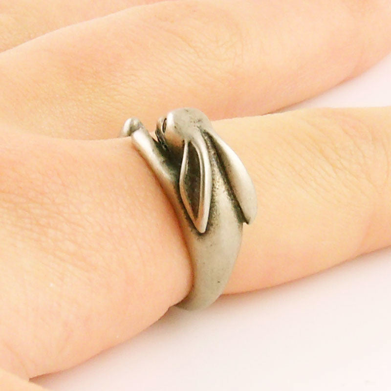 Animal Wrap Ring - Bunny - White Bronze - Adjustable Ring - keja jewelry - Keja Designs Jewelry