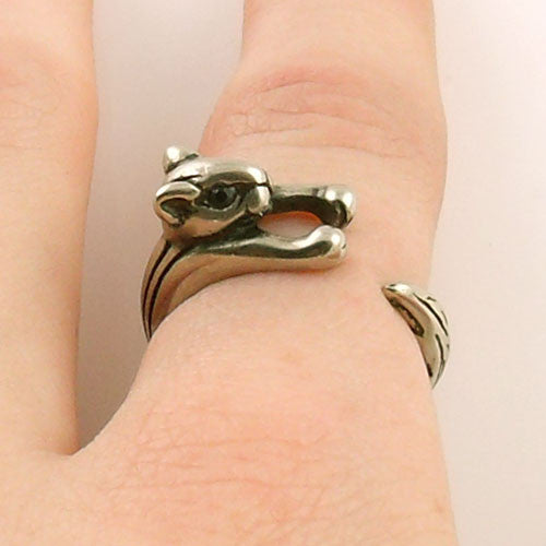 Animal Wrap Ring - Squirrel / Chipmunk - White Bronze - Adjustable Ring - keja jewelry - Keja Designs Jewelry