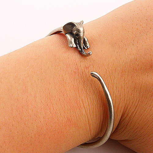 Animal Wrap Bracelet- Elephant - White Bronze - keja jewelry - Keja Designs Jewelry