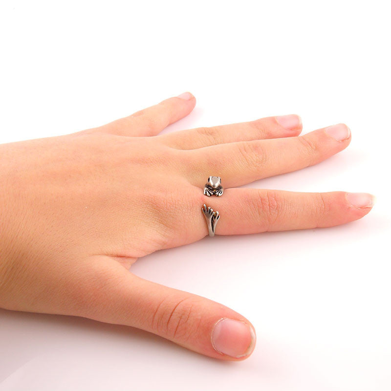 Animal Wrap Ring - Frog - White Bronze - Adjustable Ring - keja jewelry - Keja Designs Jewelry