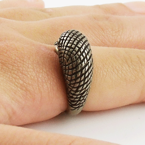 Animal Wrap Ring - Hedgehog - White Bronze - Adjustable Ring - Keja Designs Jewelry