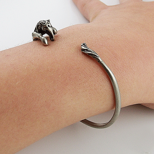 Animal Wrap Bracelet- Horse- White Bronze - keja jewelry - Keja Designs Jewelry